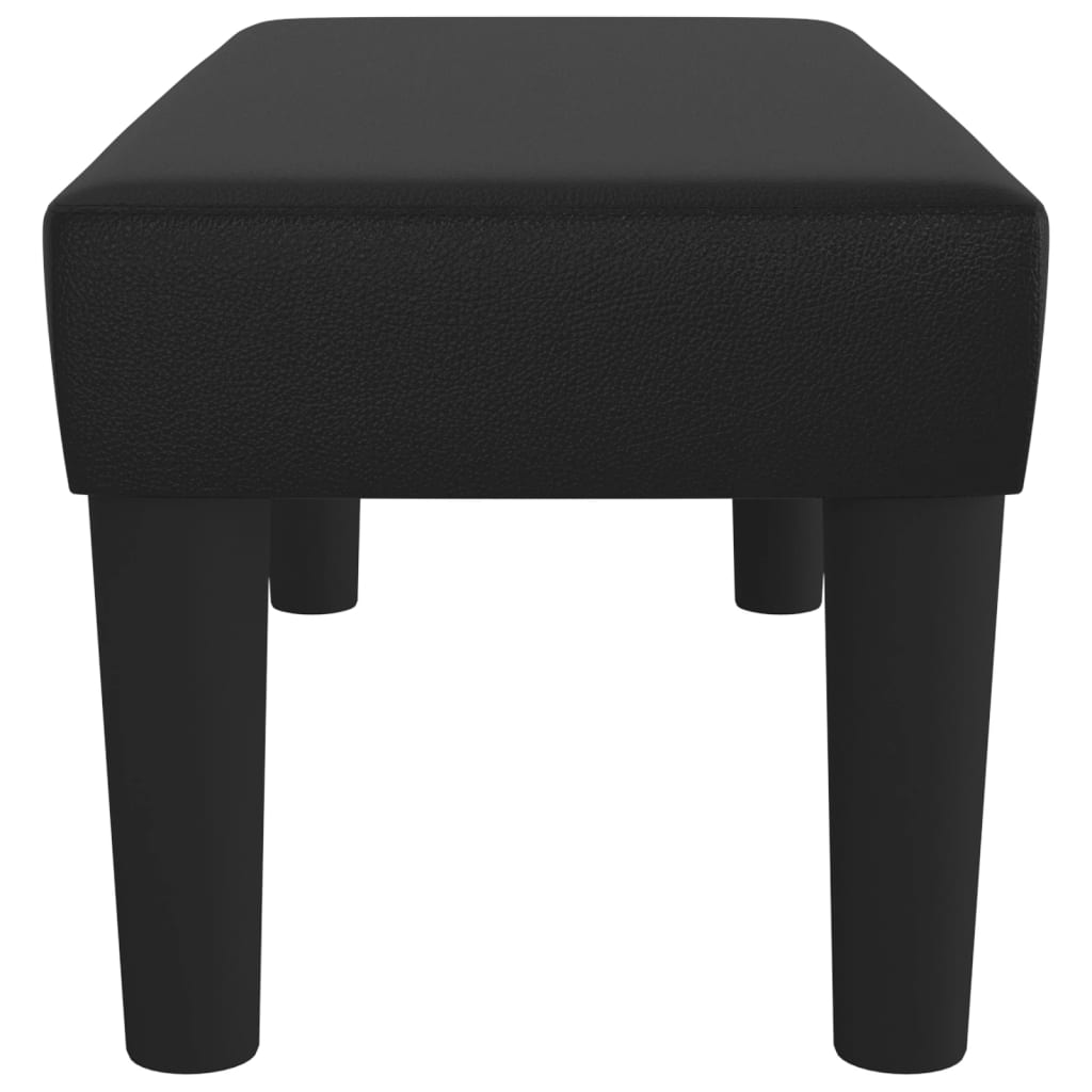 Black Bench 70 X 30 X 30 Cm Faux Leather