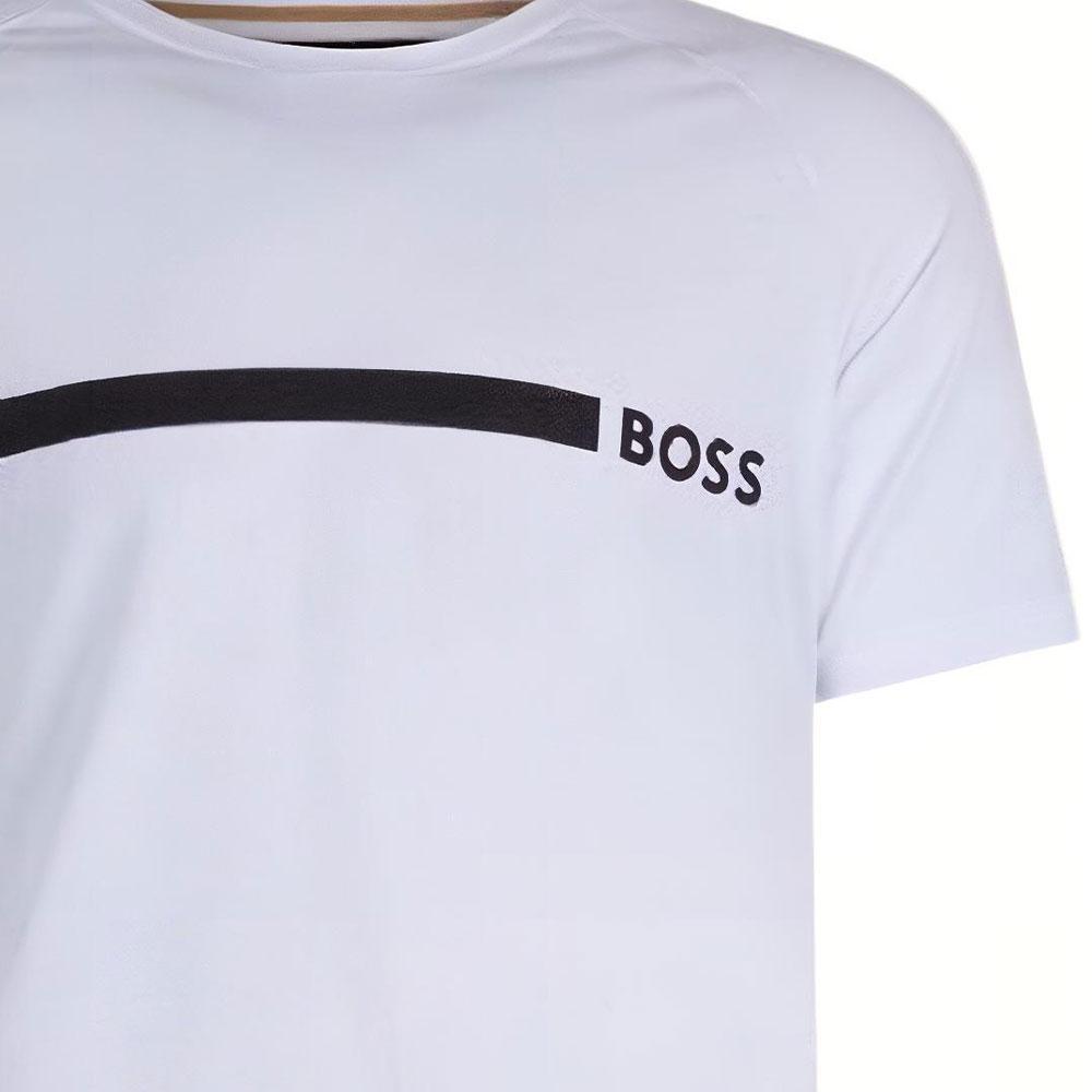 HUGO BOSS T-Shirts Men's White Crew Neck Moderate Straight Fit 50517970-100
