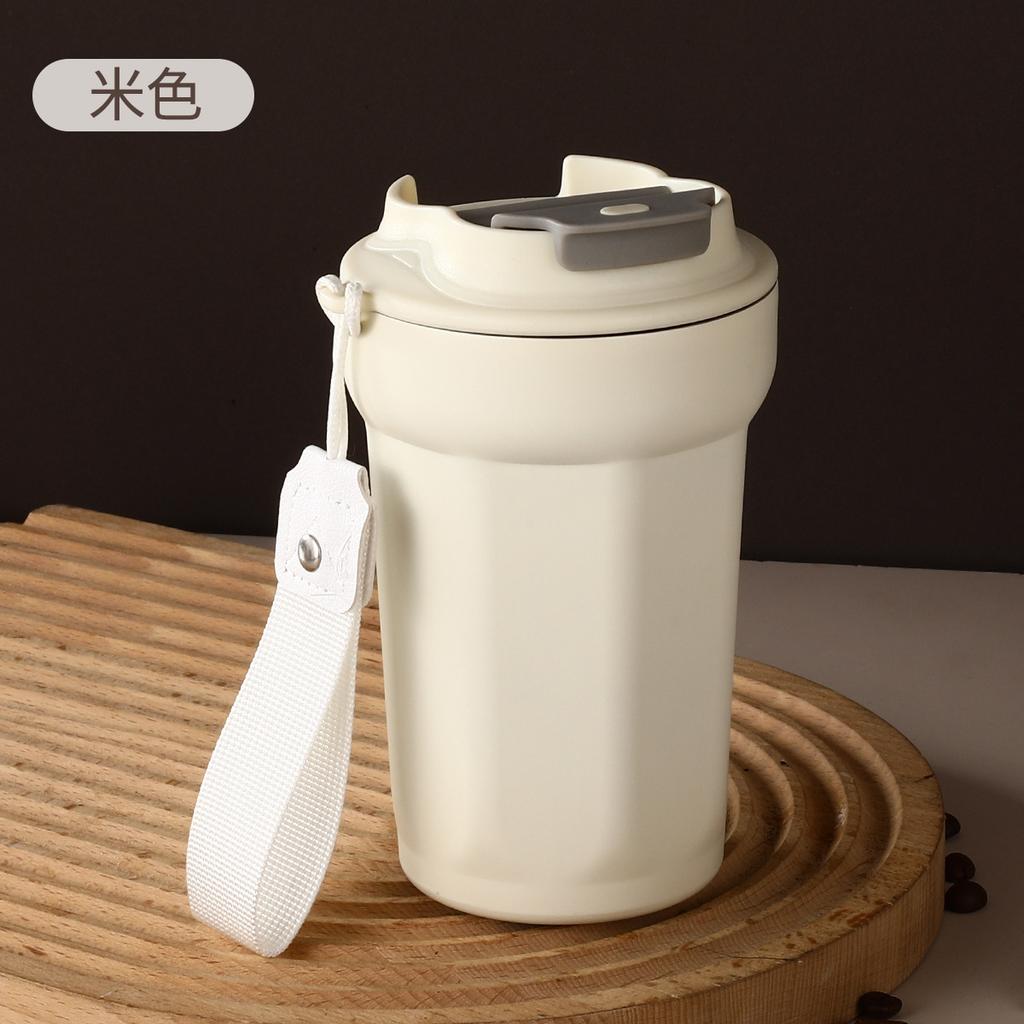 Octagonal coffee cup stainless steel thermos cup high value men's and women's household portable vacuum mini pocket water cup