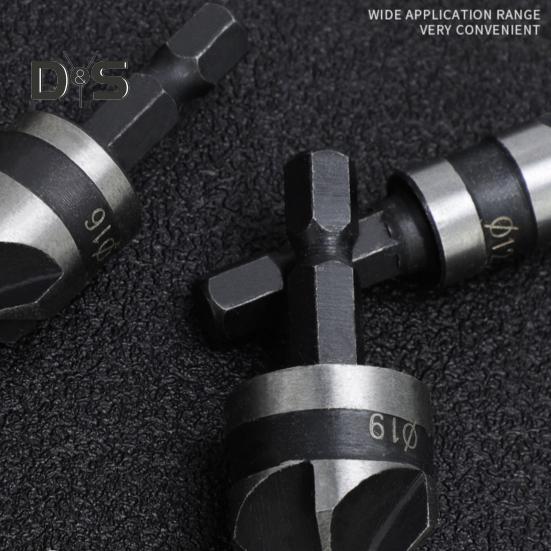 3Pcs Five Edge Chamfering Cutter Chamfering Tool Stainless Steel Single Edge 90 Degree Reaming Drill Taper Screw Countersunk Hole Cutter Deburring