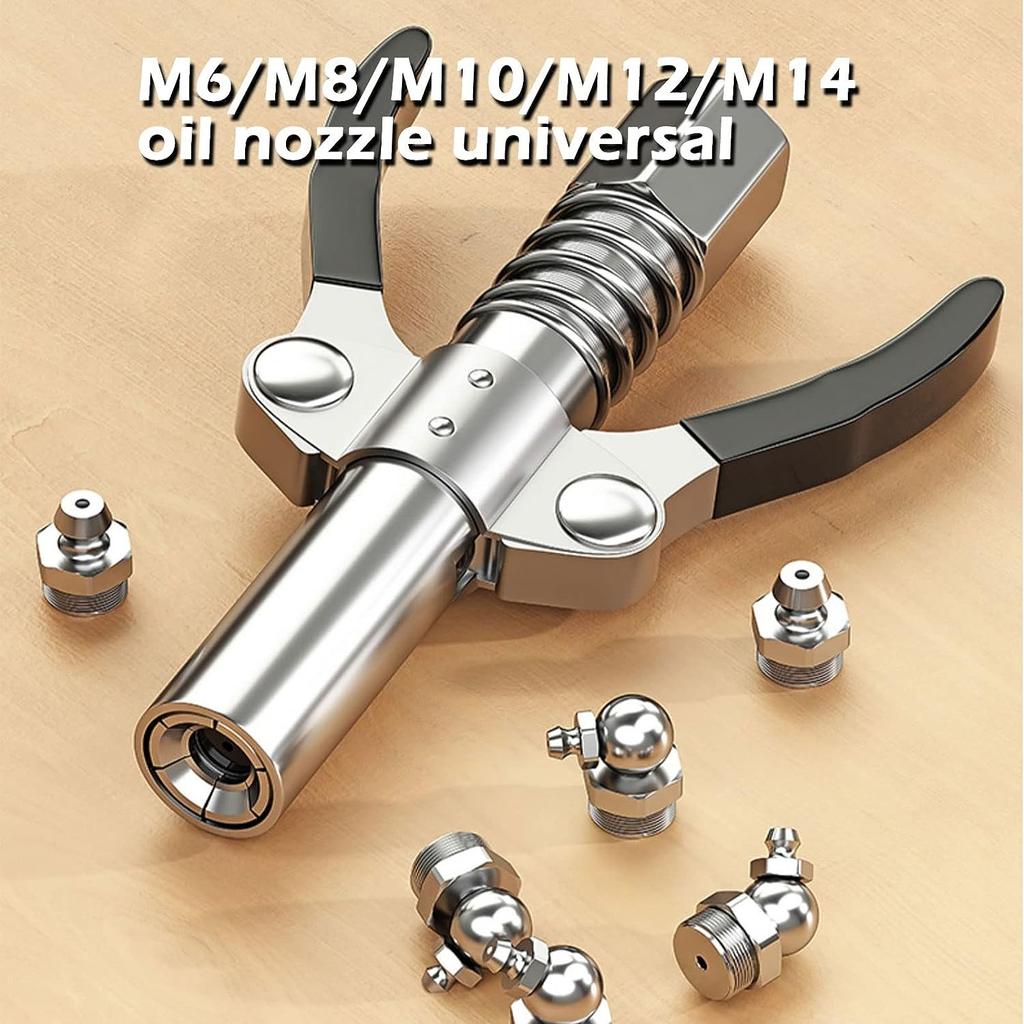 Coupling G Coupler, Double Handle Grease Gun for All Types of Grease Guns, G Grease Gun Mouthpiece, Less Effort, Easy To Attach and Remove