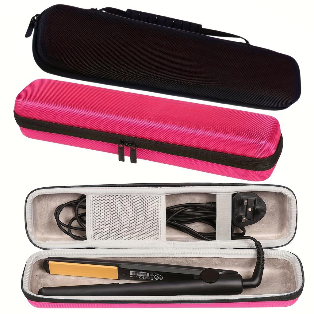 Durable EVA Travel Case for Hair Straightener & Curling Styler - Drop-Proof Protection, Compact Design with Interior Compartments for Cables
