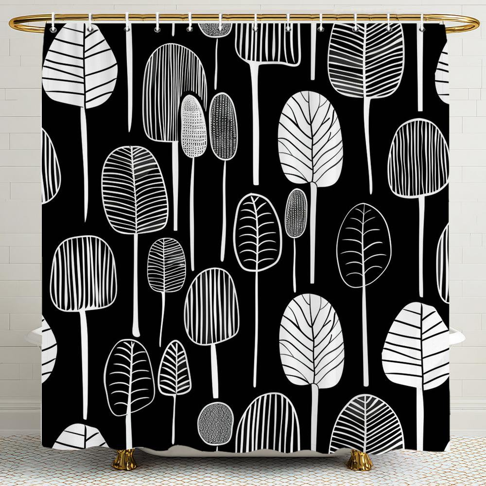 Moderne minimalistische Kunst Baum bedruckter Duschvorhang Trennwand Sichtschutz Hängende Heimdekoration Vorhang mit Haken Maschinenwaschbar