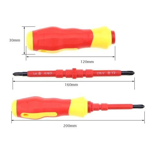 zmart 14-Piece Set of Insulated Screwdrivers, 1200V, Magnetic Screwdrivers, PH2, 1, 0, Flathead, Torx, U, Y