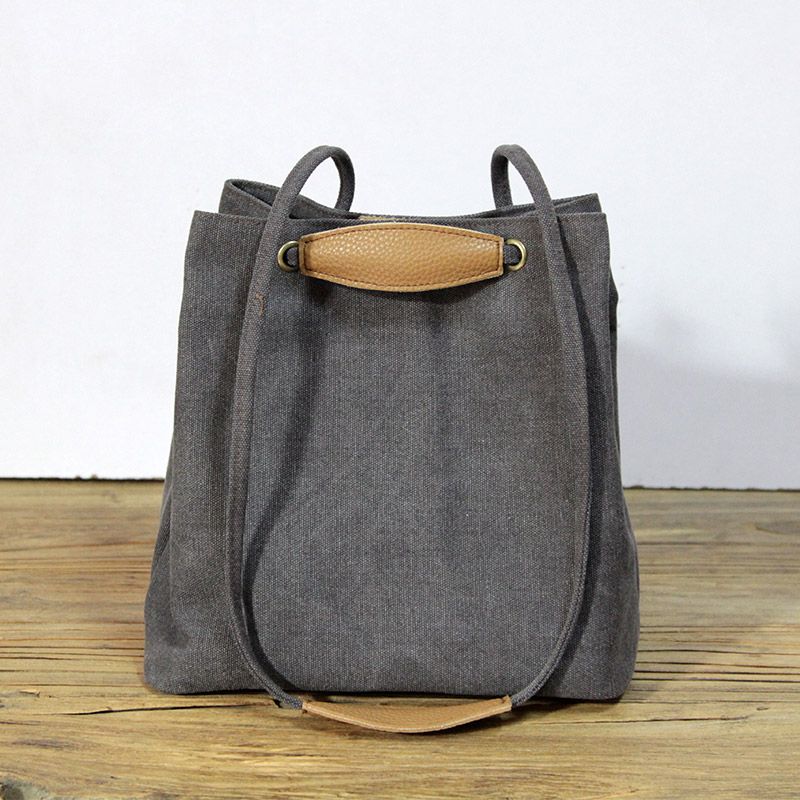 

Yongyong Light Canvas Japanese Style Simple Literary Shoulder Bag Dark gray