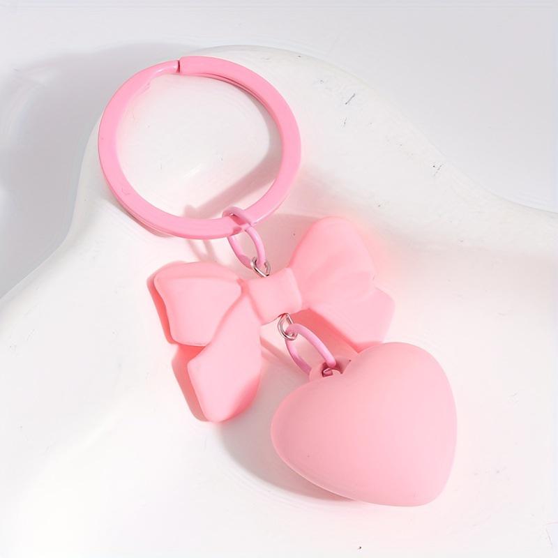 Trendy Bow Heart Keychain: Cute and Creative Pendant Ornament
