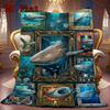 Whale Shark Collage 2D Flat Pattern Flannel Blanket, High Quality All Seasons, Home Decor, Warmth and Comfort, Perfect for Christmas Gifts.