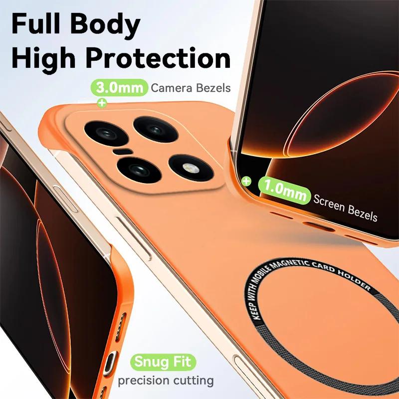 Hochwertige, ultradünne, rahmenlose Hülle für Magsafe für OnePlus 15, magnetisches kabelloses Laden, matte Linsenabdeckung, stoßfeste Hülle