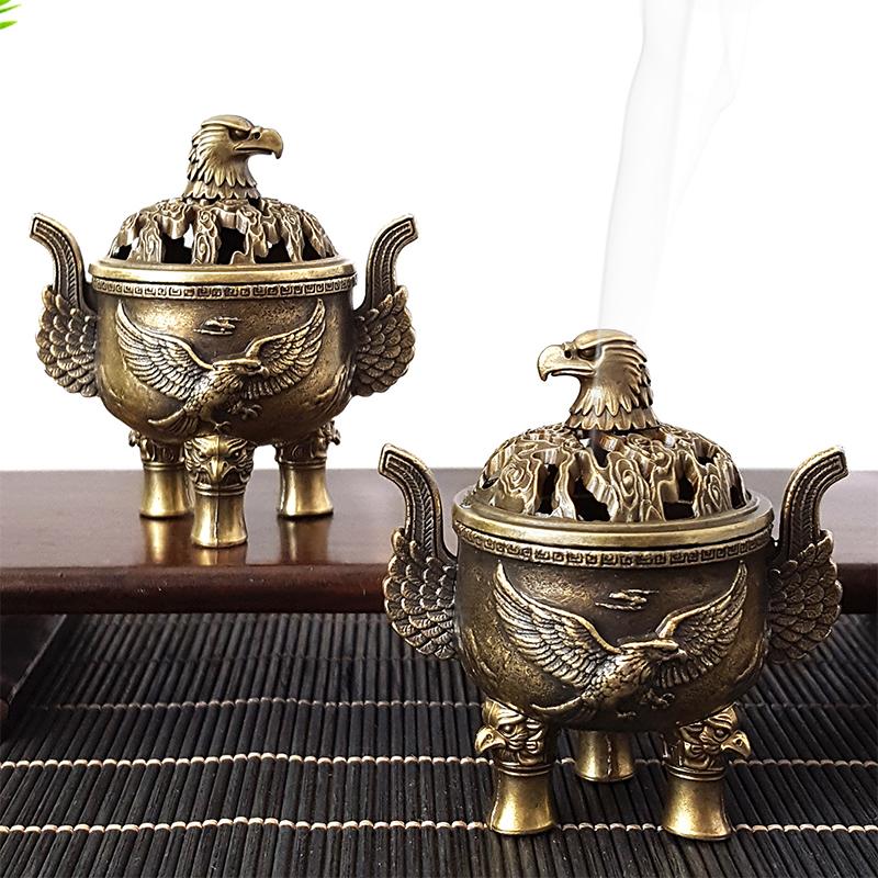 New New Alloy Incense Burner Hollow Out Four Legged Stick Holder Mini Sandalwood Censer Home Decoration