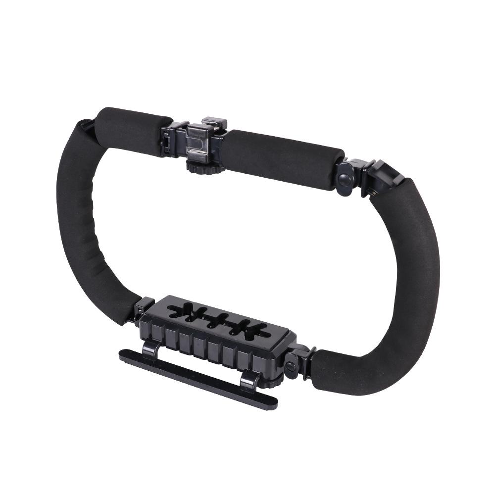 U-shaped DSLR Handheld Stabilizer with DV and C-shaped Bracket for Mobile and Flashlight