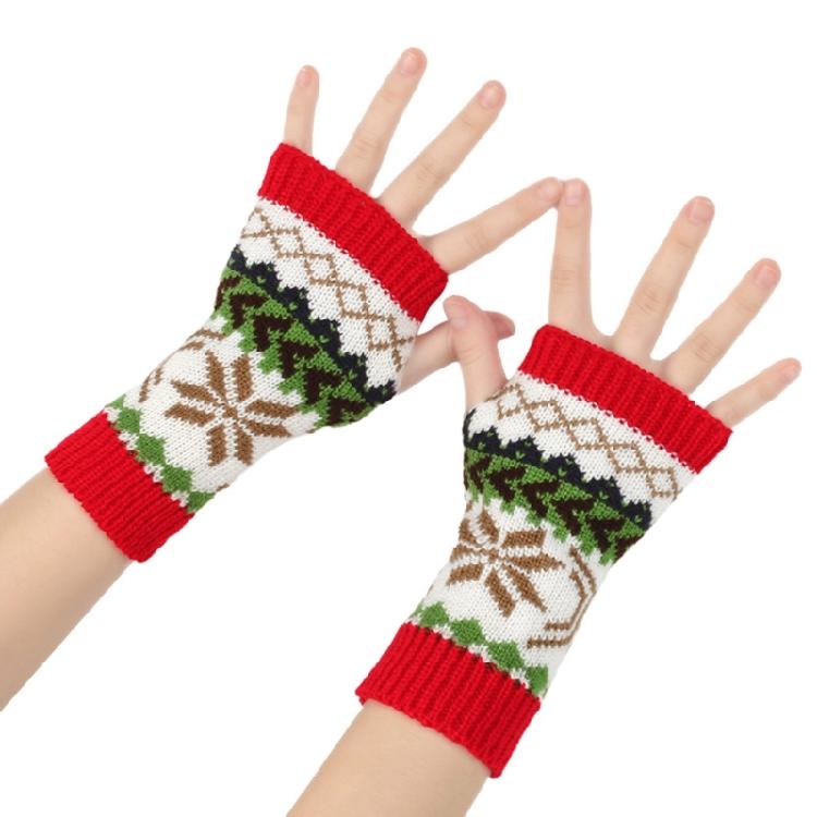 Teens Girl Colorful Christmas Gloves Decorative Oversleeves Women Accessories
