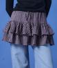 Collet Layered Skirt Nerd Check Flare Mini Skirt [2 Colors] 623C