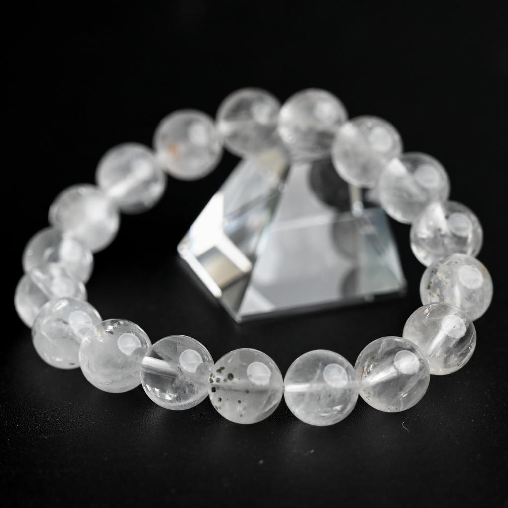 Eigado Pyrite In Quartz 18 Inner Natural Power Good Luck Bracelet, Beads, 11mm, Diameter Approx. 17cm, Stone, Stone, Charm, 2507-Brace-Pyr-02