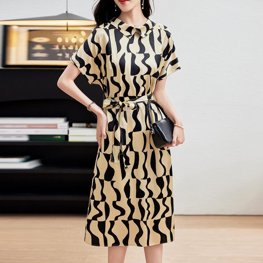 

Эластичное атласное шелковое платье женское летнее платье дизайн легкой роскоши юбка из шелка тутового дерева 3XL