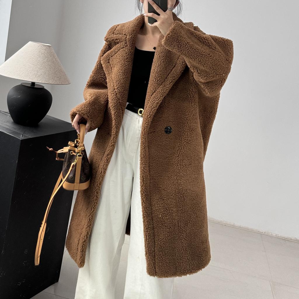 Coat Coat Fur Silhouette Alpaca Winter Long Classic Silhouette Coat for Women