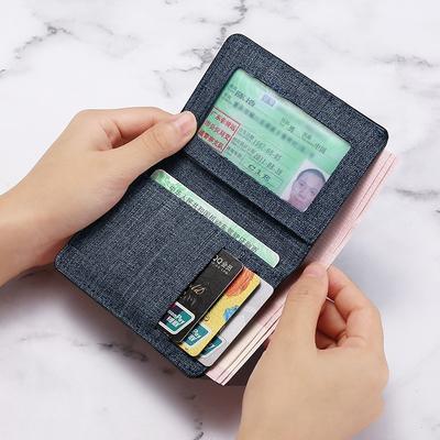 Canvas Wallet Men's Short Simple Student Wallet Card Bag Ultra-thin Wallet Vertical Small Wallet Men's