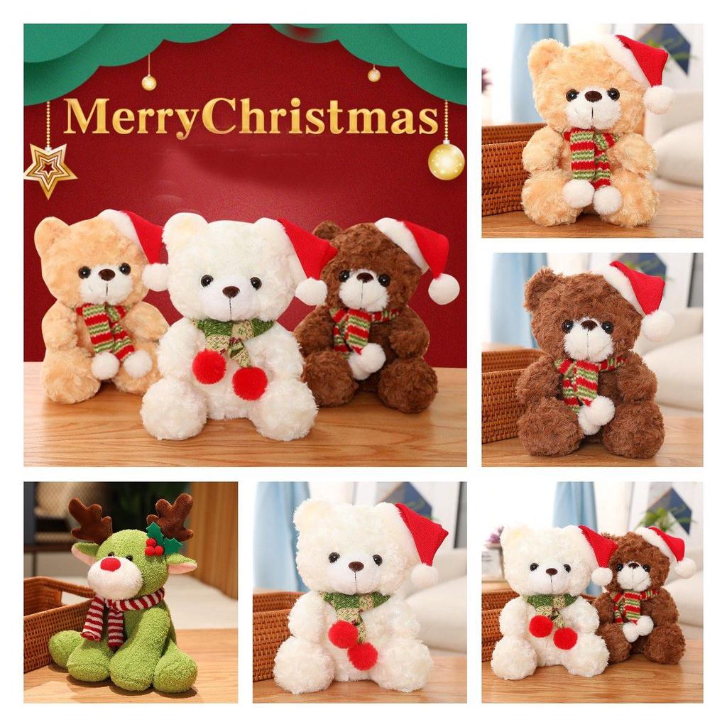 Adorable Round-eyed Teddy Bear Plush Toy For Christmas Decoration And Gift