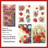 Yuezhen Rose Die-Cut Waterproof PET Journal Stickers - Creative Floral Designs