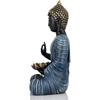 Meditierende Sitzende Buddha Statue Schaustück Idol Heimdeko Wohnzimmer Geschenke Dekorative Schaustück - 27 cm  (Harz, Blau, Schwarz)