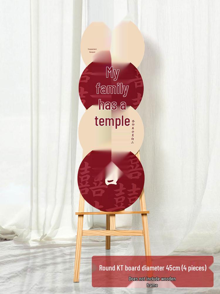 Customized Wedding Reception KT Board and Artificial Flower Display Stand