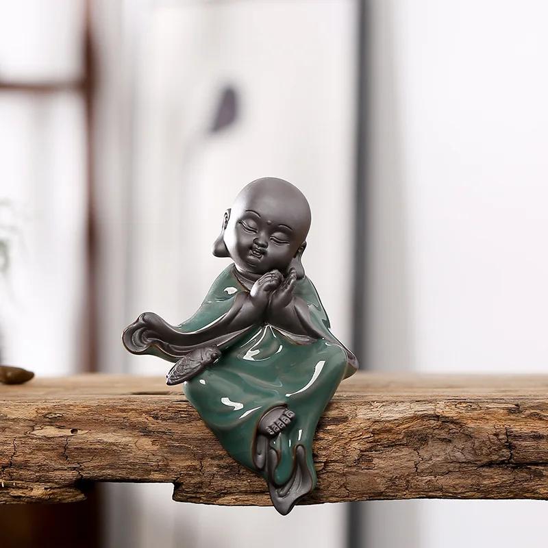 Large Bonsai Accessories Tea Ornaments Desktop Flower Pet Zen Geware Little Monk Tathagata Guanyin Micro Landscape Decorations