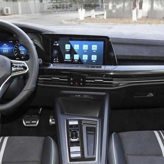 Carbon Fiber Gear Shift Panel Cover Trim Sticker For VW Golf 8 MK8 GTI