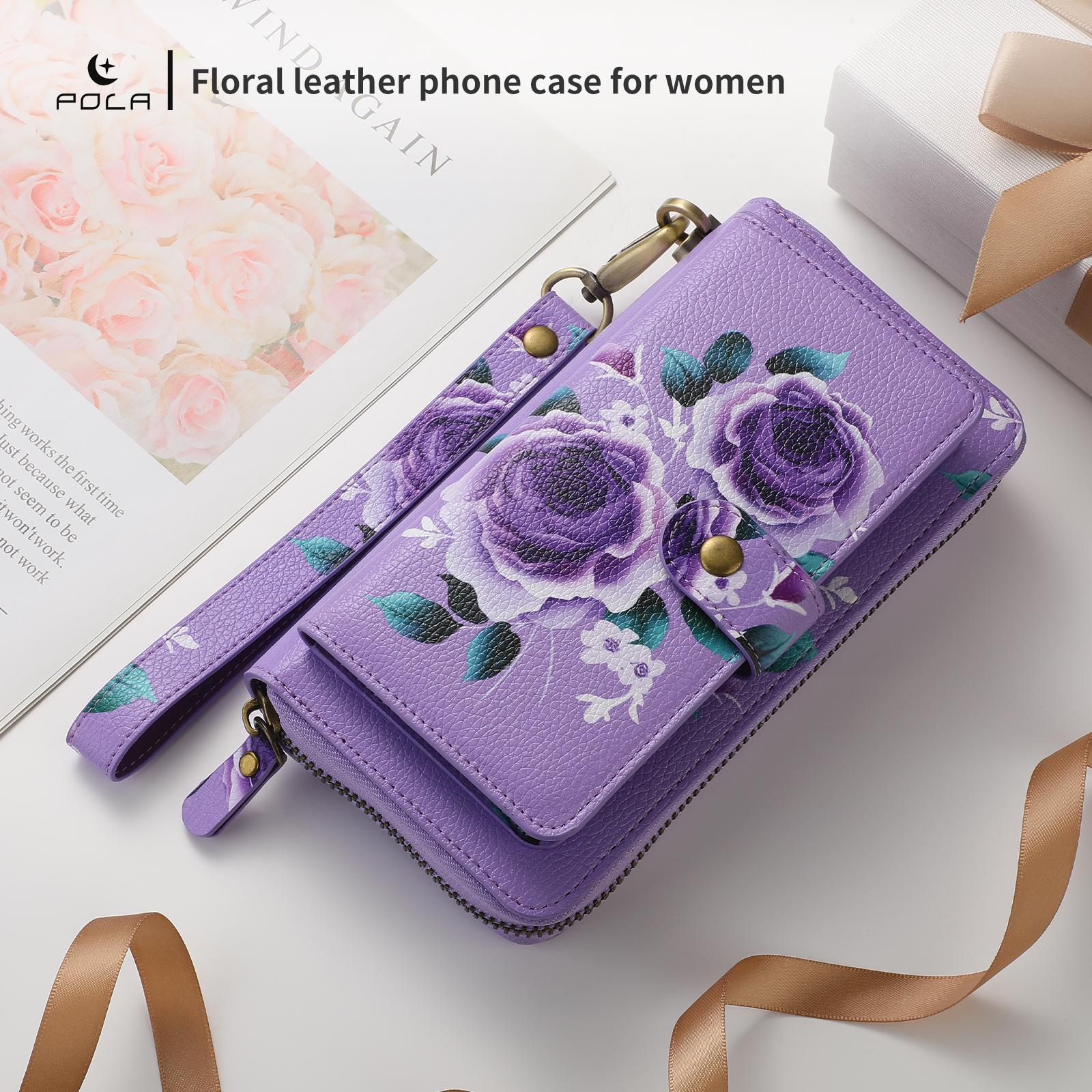 

Integrated Phone Case Wallet and Case with Floral Design, Suitable for iPhone15, 15Pro, 15Pro Max, iPhone16, 16Pro, 16Pro Max For iPhone 16