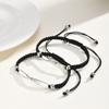 Vnox Stainless Steel Mobius Couple Bracelet, Adjustable Braided Rope Unisex Handmade Anniversary Jewelry Gift for Men Women