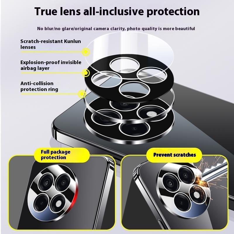 For OnePlus Ace 5 Pro 5G/Ace 5 5G Case Electroplating PC Phone Back Cover with Camera Lens Protector