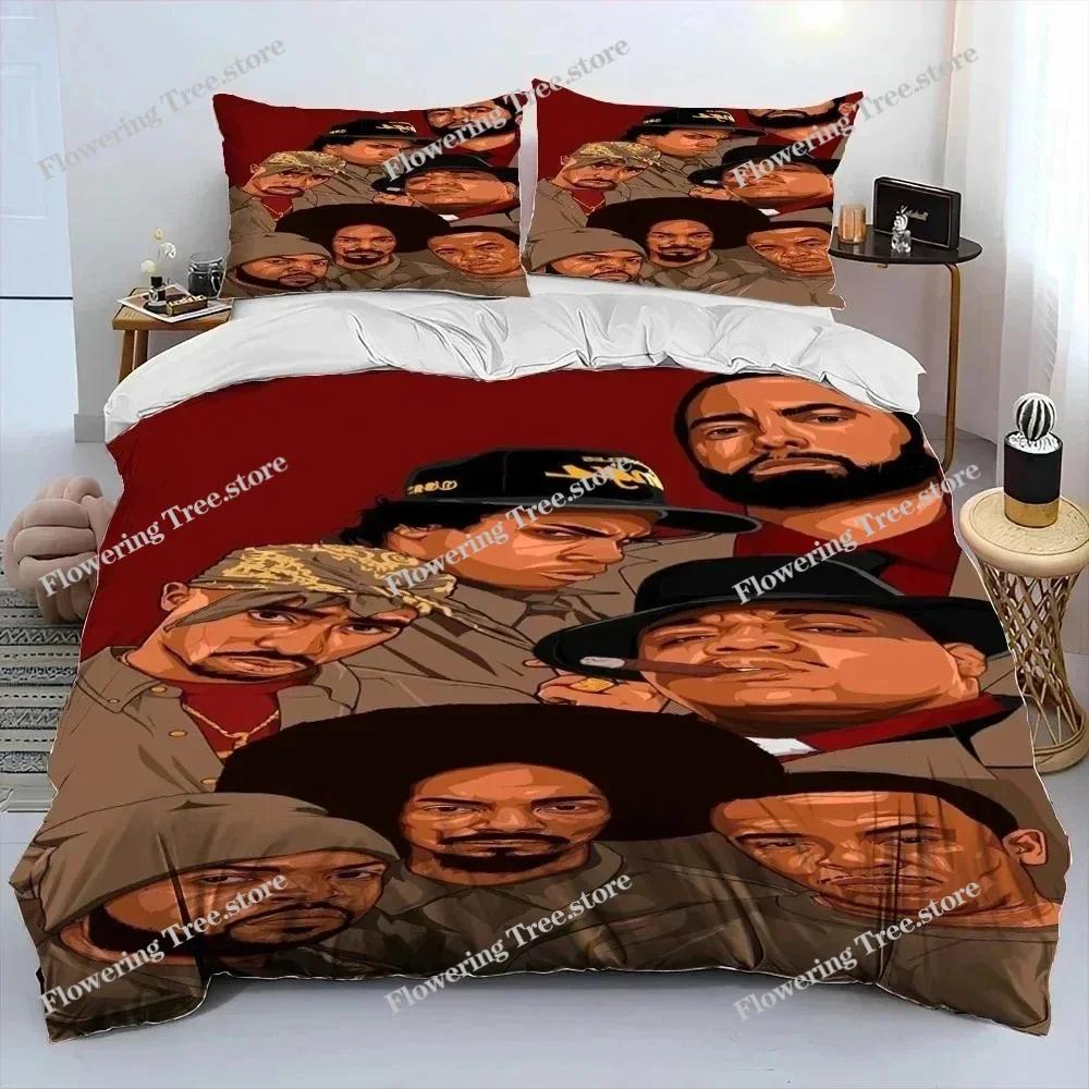 Hip Hop Art Rapper Legend Star Bedding Set Duvet Cover Bed Set Quilt Cover Pillowcase Comforter King Queen Size Boys Adult