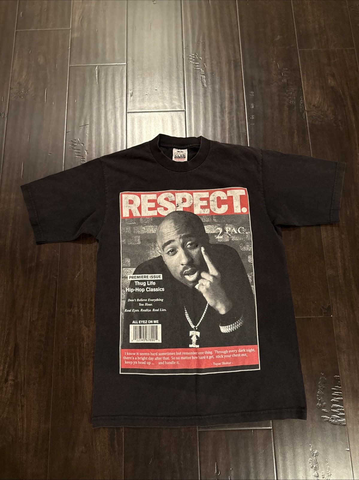 Vintage Tupac T Shirt Mens Medium Respect Magazine Thug Life Rap Hip Hop 2 Pac XXXL