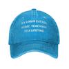 Compra Un Uomo Mangia Pesce Lui Giorno Insegna Pesce Uomo A Una Vita Cappellino da Baseball Casual Cappellino Trucker da Esterno Cappellino Snapback Traspirante Estivo