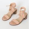 Women Summer New Cross -Tied Sandals Hoof Heel Sexy Outdoor Party High Heels Ankle Strap Light  Female Shoes