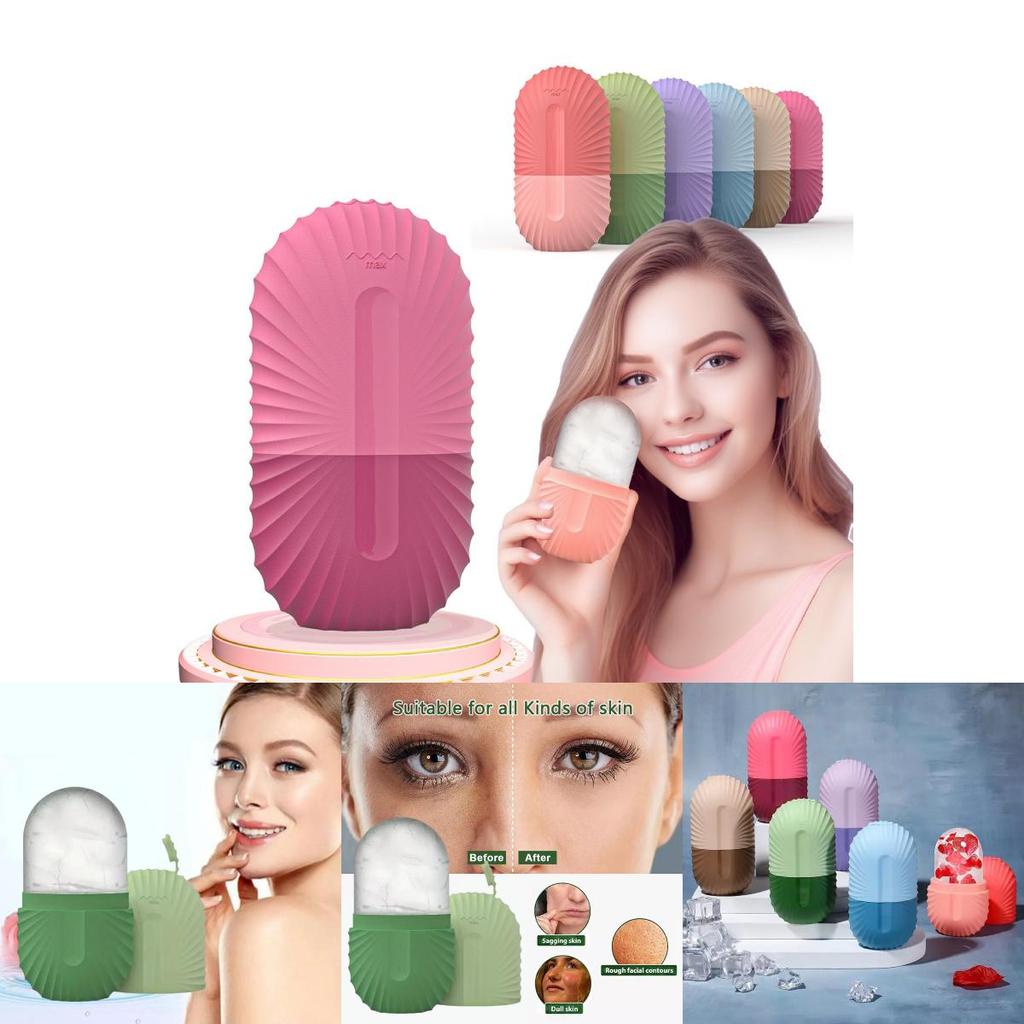 Colorful Ice Roller Facial Beauty Tool For Skincare With Unique Shell Pattern Design