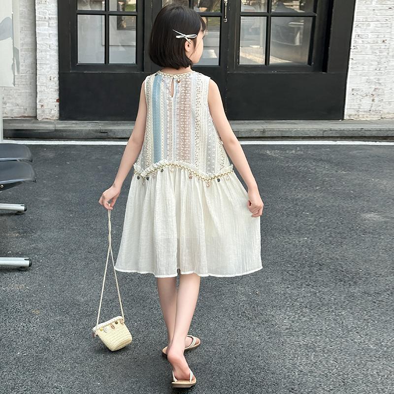 Girls' dress summer 2026 new children's summer dress, stylish bohemian style sleeveless tank top dress