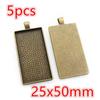 3-10pcs 18x25mm 19x38mm 25x50mm Inner Size Rectangle Pendant Cabochons Blank Base Setting Tray DIY Jewelry Making Accessories