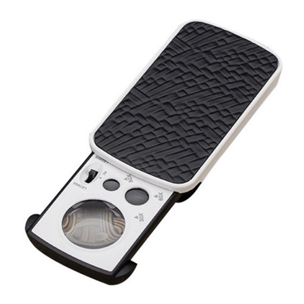 High Magnification Foldable LED Magnifier 30X 60X 90X Optical Acrylic Magnifying Lens For Precisions Inspection