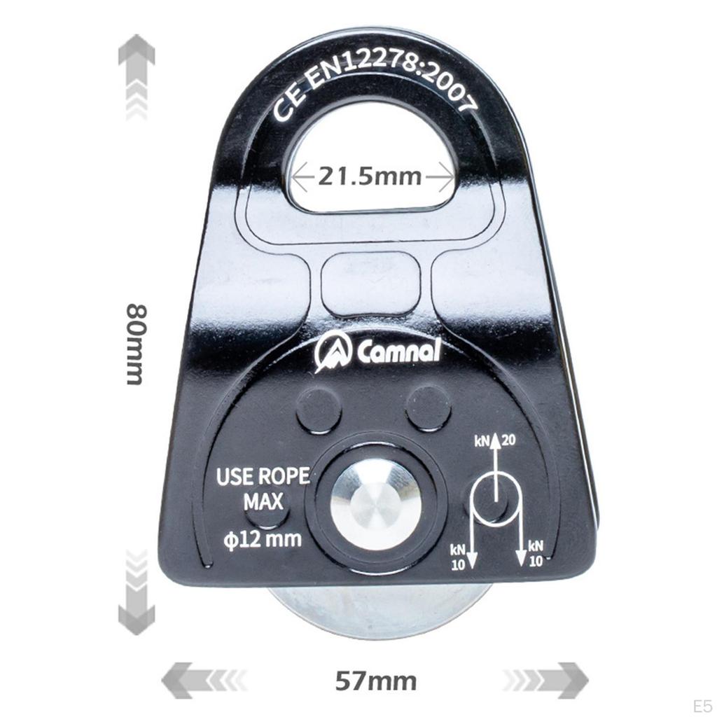 25KN 2500kg General Purpose Outdoor Mobile Micro Pulley for Rock Arborist Tree Climbing