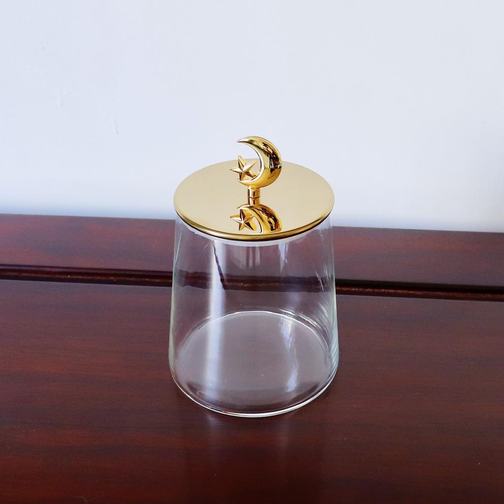 Aufbewahrungsglas aus klarem Glas mit Deckel Goldener Elch Bonbonglas Zuhause Multifunktional Nuss Kaffeebohne Kräuter Aufbewahrungsflasche Küchenbehälter