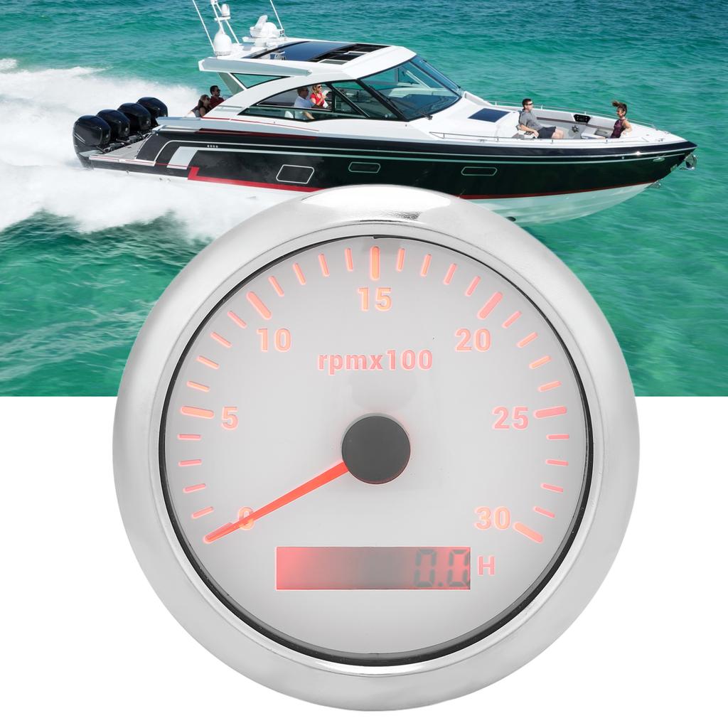 85mm Pointer Tachometer 03000rpm   7 Color Backlight for Car Boat Engine Generator 932V
