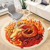 1pc Ram Flames Office Round Area Rug,  Mat Suitable For Office, Under Office Chairs Bedroom Living Room Home Decor, Room Deco