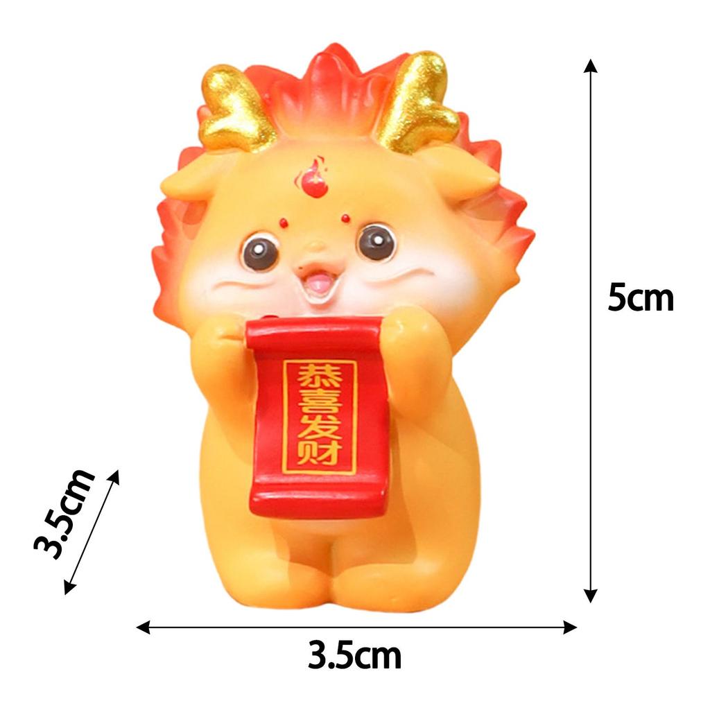 Chinese Year Dragon Statue Mini Sculpture Miniature Figurine for Living Room Home