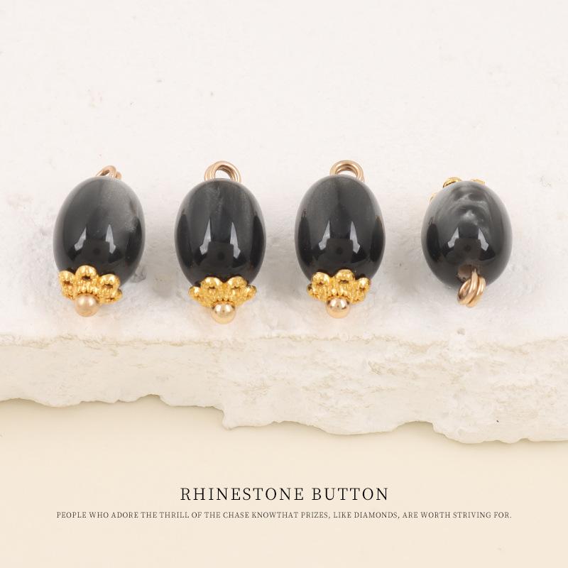 5pcs Guofeng Shirt Cardigan Button Resin Pearlescent Flower Tray Round Bead Button Chinese Hanfu Tang Suit Disc Button Cheongsam Button