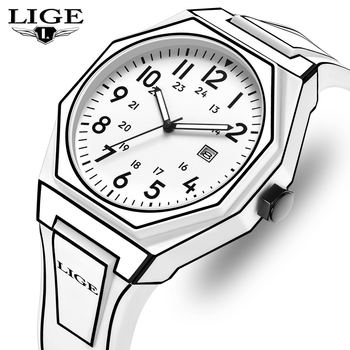 

LIGE New Creative Men Watch Fashion Casual Comic Style Waterproof Men s Quartz Watch білий
