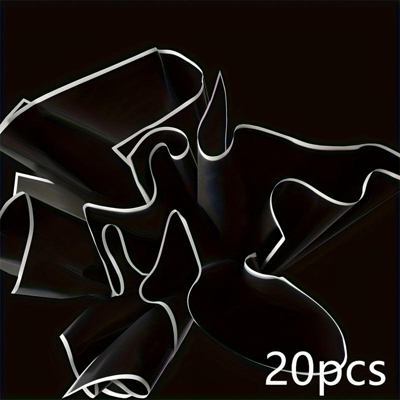 20pcs/pack Black And White Border Line Edge Matte Film Waterproof Wrapping Paper Florist  Packaging Materials Flower Wrapping Paper