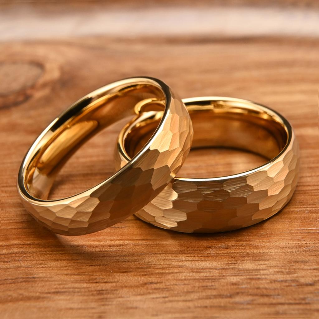 Tungsten Carbide Ring for Man Anillos Bague Homme Pareja De Compromiso Fashion Jewelry Wedding Bands Hammered Engagement Rings