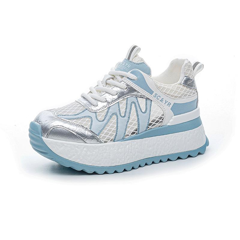 Little white shoes heightening women's shoes 2025 casual fashion versatile Korean version thick-soled breathable mesh dad shoes women's shoes