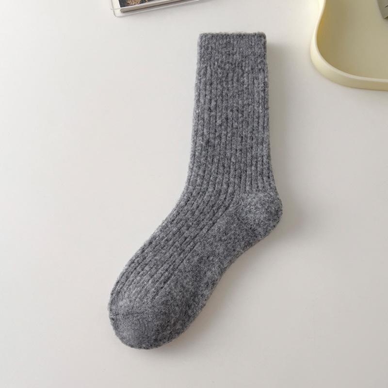 Hotsale Japanese Style Wool Blend Socks Solid Thick Warm Women Socks for Autumn Winter Cozy