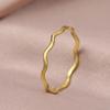 Huitan Wave Shaped Finger Ring for Women Simple Stylish Thin Rings Temperament Versatile Female Accessories Stackable Jewelry