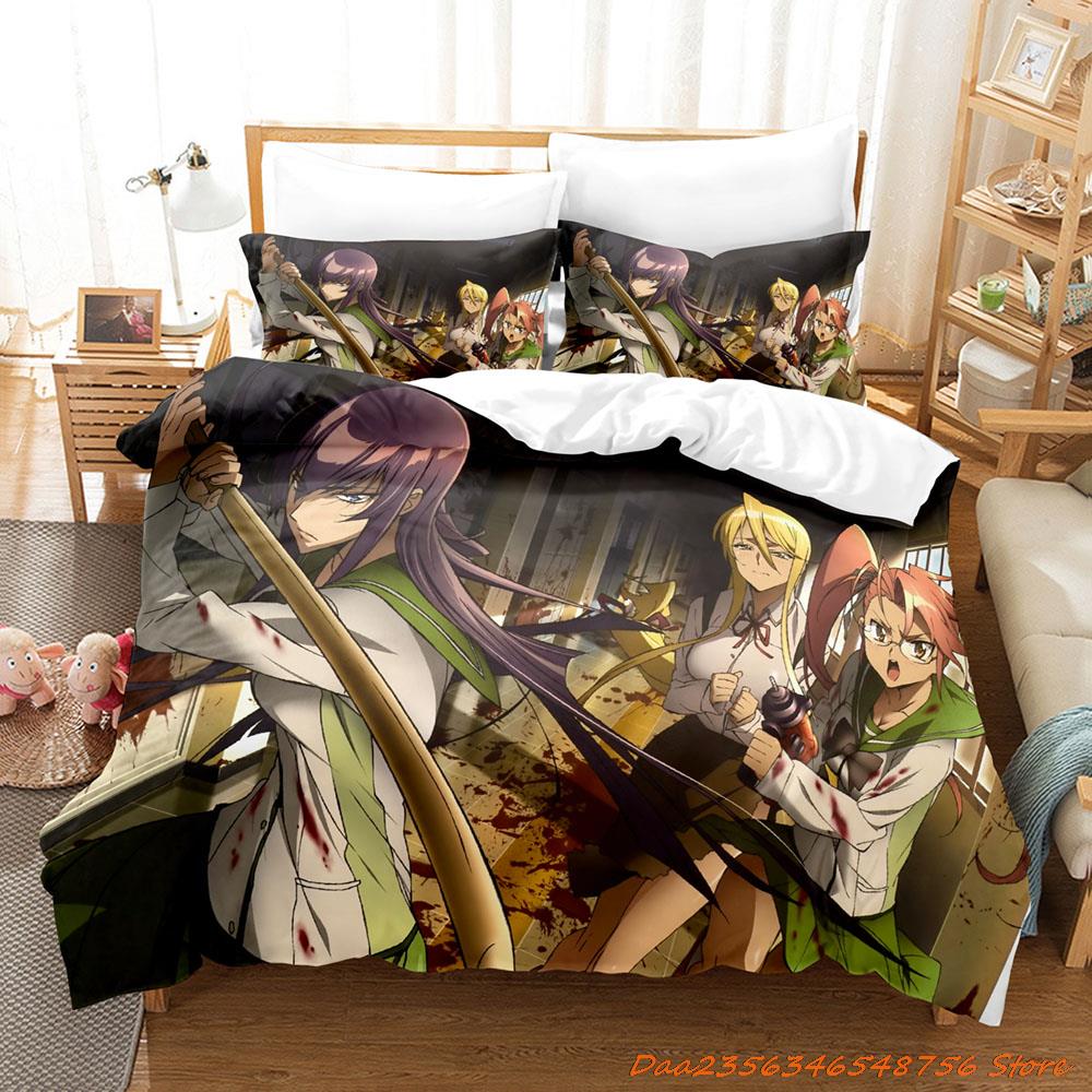 Comforter Cexy Girl Highschool Of The Dead Bedding Set Single Twin Full Queen King Size Bed Set Adult Kid Bedroom Duvet Sets